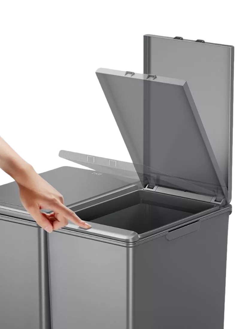 EKO Morandi twin touch bin grey 40L, imported from the UK