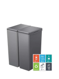 EKO Morandi twin touch bin grey 40L, imported from the UK