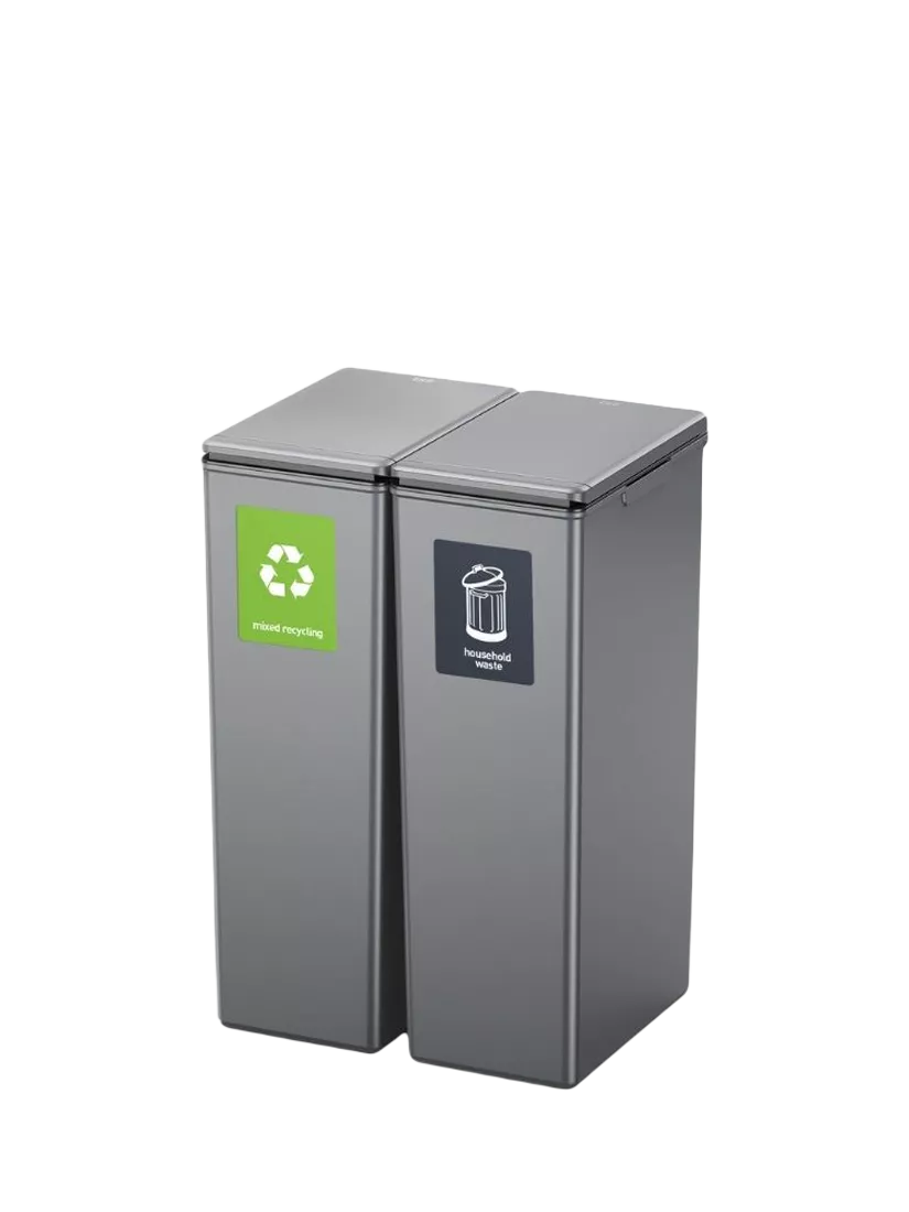 EKO Morandi twin touch bin grey 40L, imported from the UK