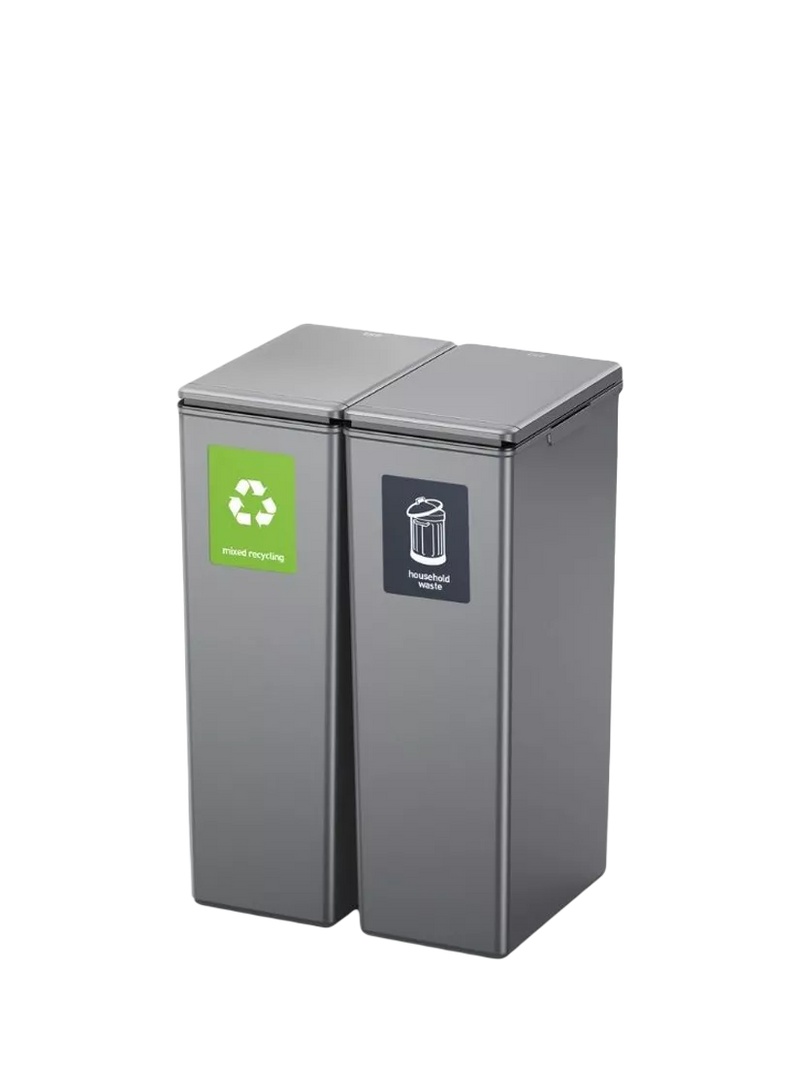 EKO Morandi twin touch bin grey 40L, imported from the UK