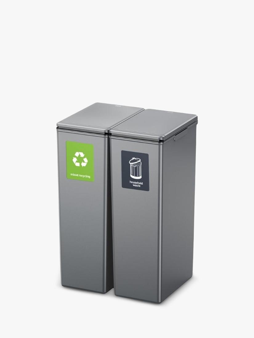 EKO Morandi twin touch bin grey 40L, imported from the UK