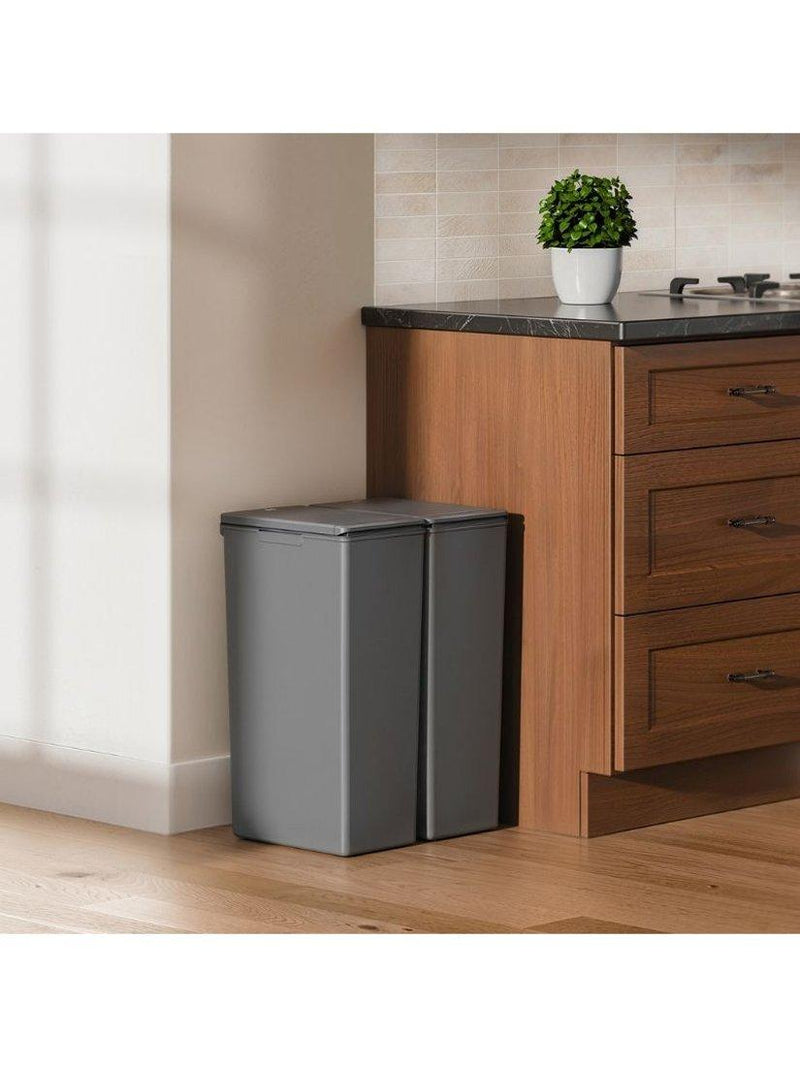 EKO Morandi twin touch bin grey 40L, imported from the UK
