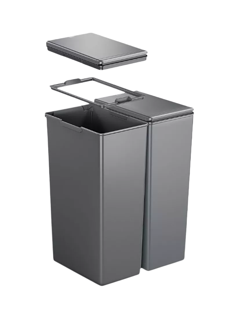 EKO Morandi twin touch bin grey 40L, imported from the UK