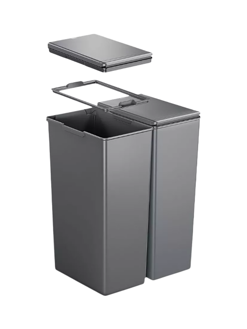 EKO Morandi twin touch bin grey 40L, imported from the UK
