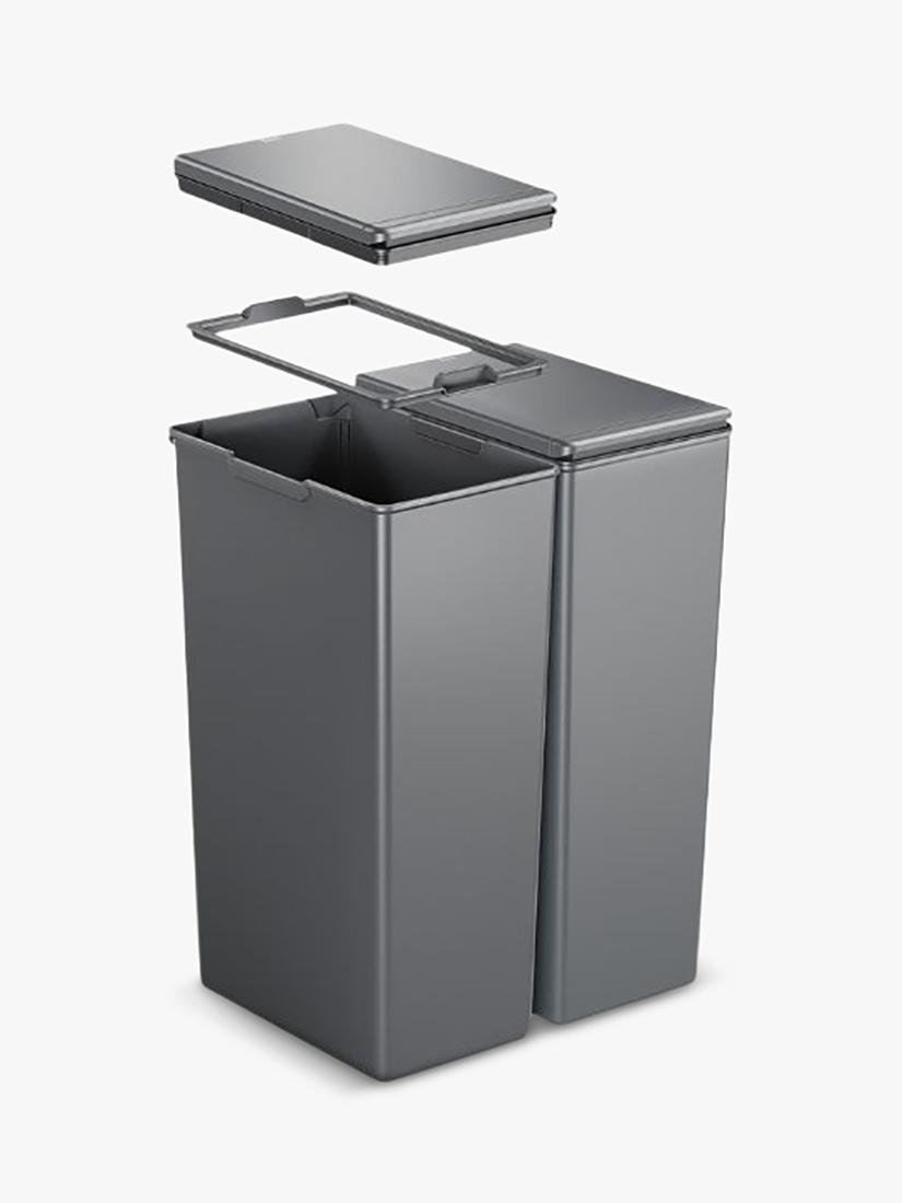EKO Morandi twin touch bin grey 40L, imported from the UK