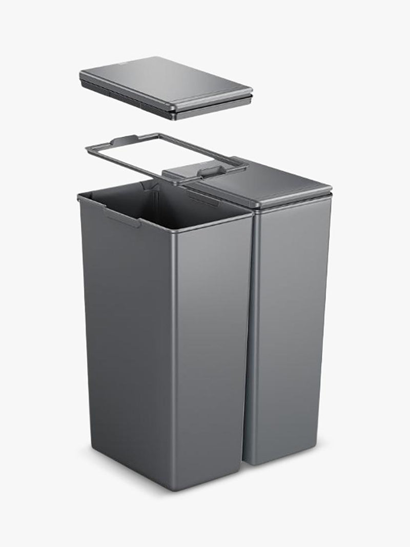 EKO Morandi twin touch bin grey 40L, imported from the UK