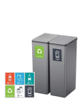 EKO Morandi twin touch bin grey 40L, imported from the UK