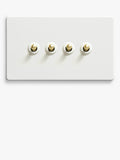 Dowsing & Reynolds soft white quadruple toggle switch, imported from the UK