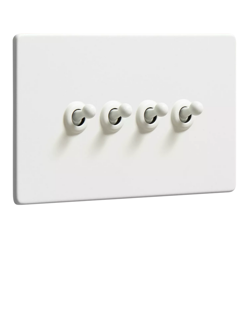 Dowsing & Reynolds Soft White Quadruple Toggle Switch