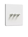 Dowsing & Reynolds Soft White Triple Toggle Light Switch