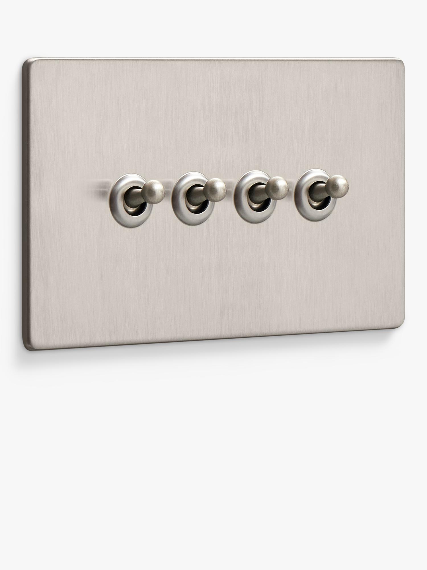 Dowsing & Reynolds soft silver quadruple toggle switch, imported from the UK