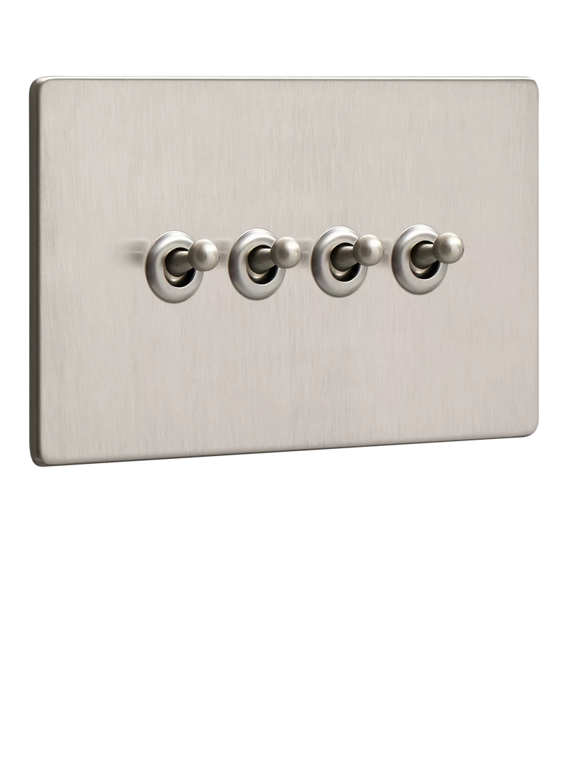 Dowsing & Reynolds Soft Silver Quadruple Toggle Switch