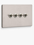 Dowsing & Reynolds soft silver quadruple toggle switch, imported from the UK