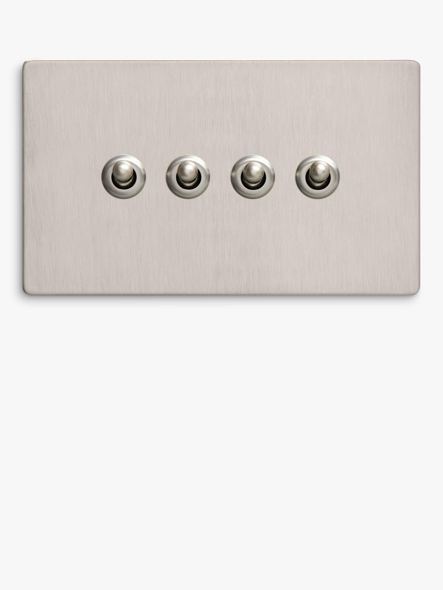 Dowsing & Reynolds soft silver quadruple toggle switch, imported from the UK
