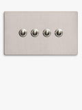 Dowsing & Reynolds soft silver quadruple toggle switch, imported from the UK
