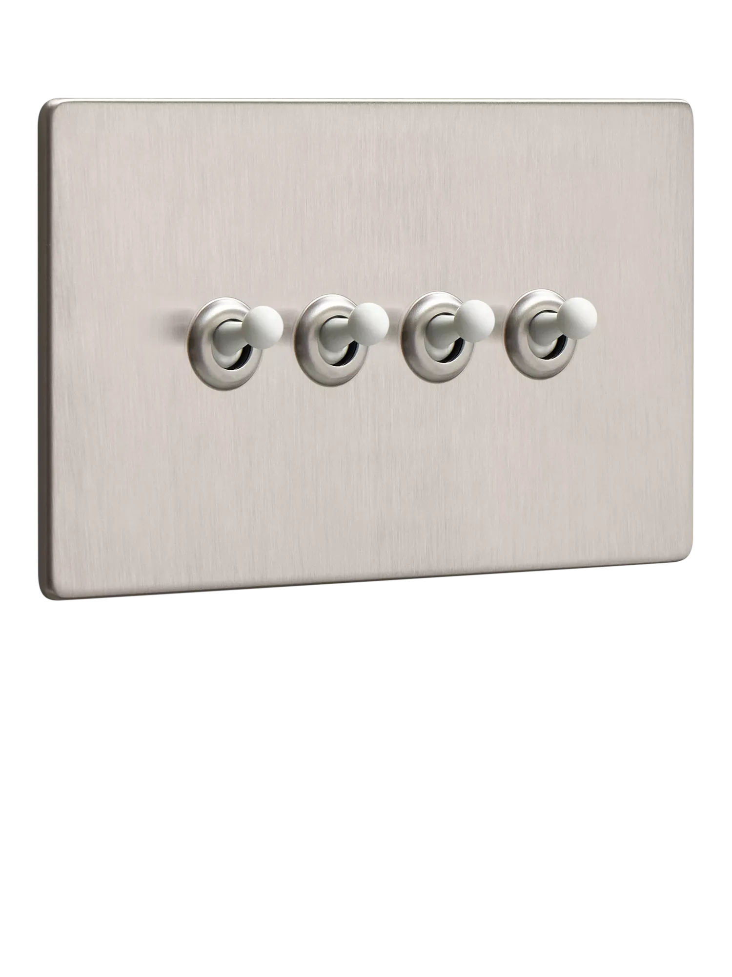 Dowsing & Reynolds soft silver quadruple toggle switch, imported from the UK