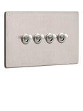 Dowsing & Reynolds soft silver quadruple toggle switch, imported from the UK