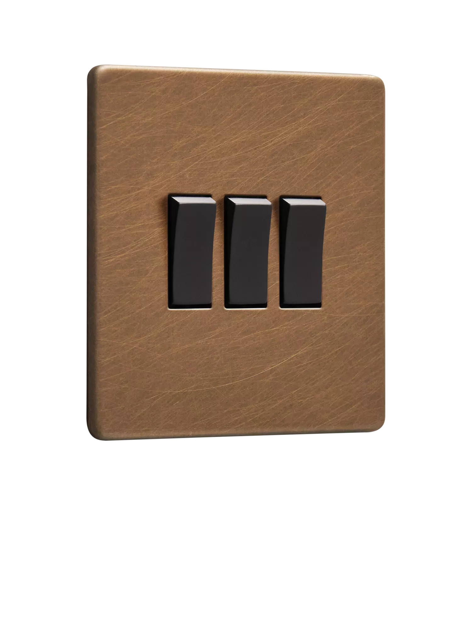 Dowsing & Reynolds Antique Brass Triple Rocker Light Switch