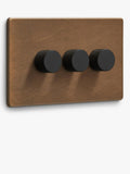 Dowsing & Reynolds antique brass triple dimmer switch, imported from the UK