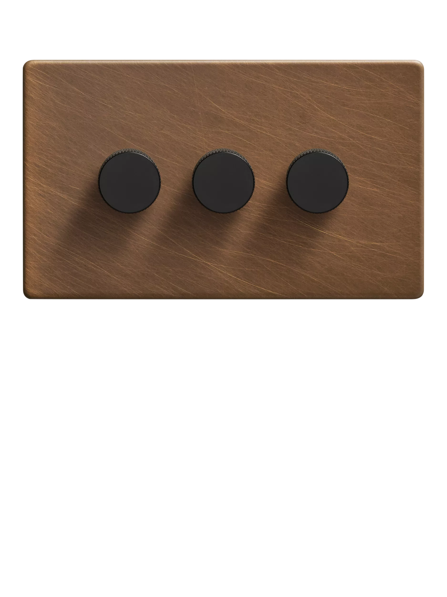 Dowsing & Reynolds antique brass triple dimmer switch, imported from the UK
