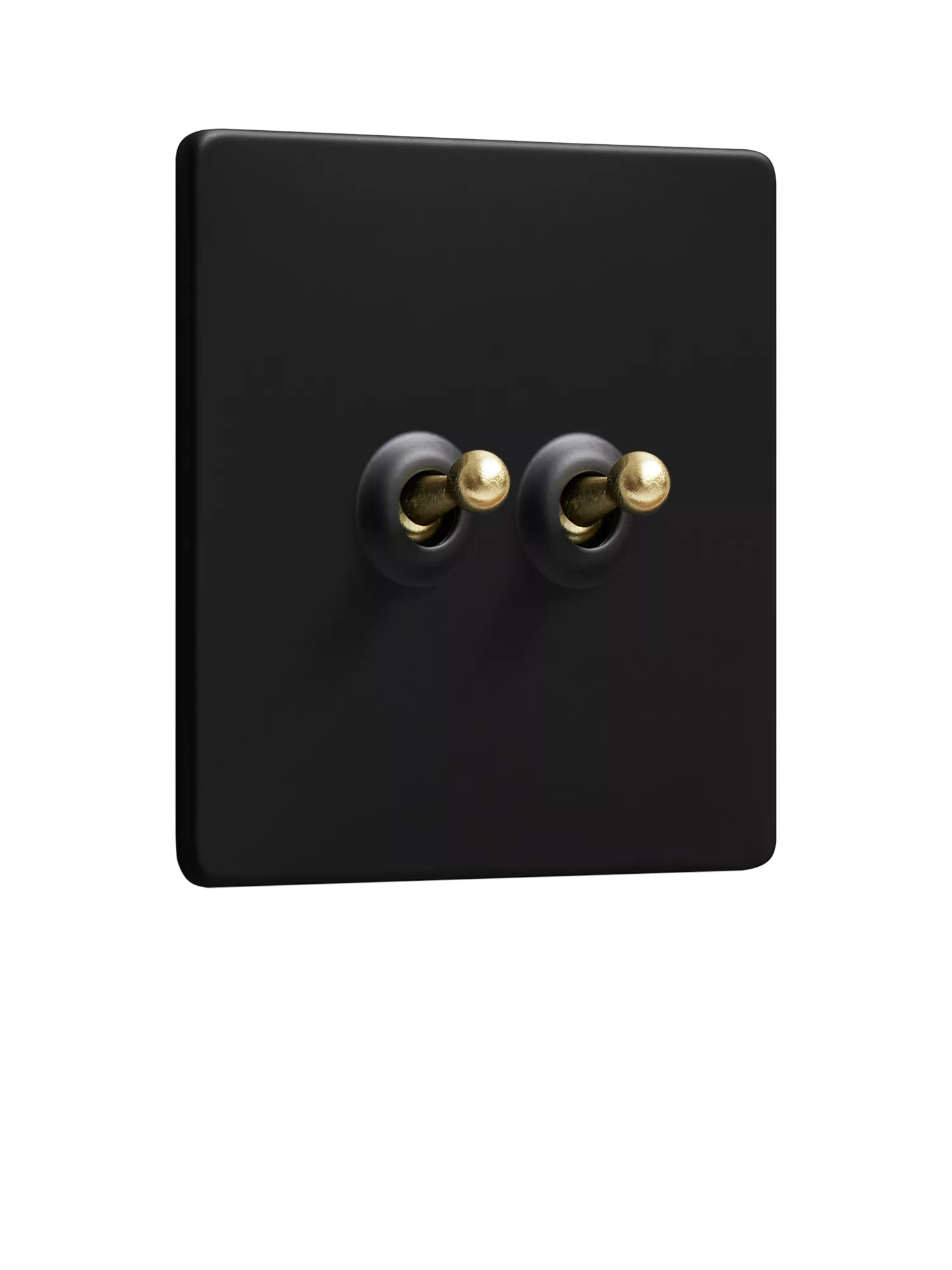 Dowsing & Reynolds Matt Black Double Toggle Light Switch