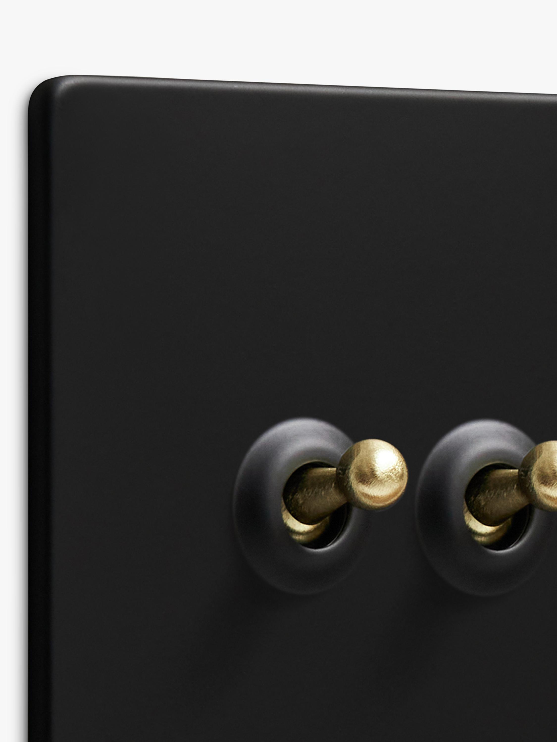 Dowsing & Reynolds matt black double toggle switch - British product