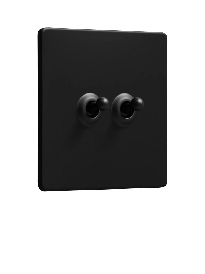 Dowsing & Reynolds matt black double toggle switch - British product