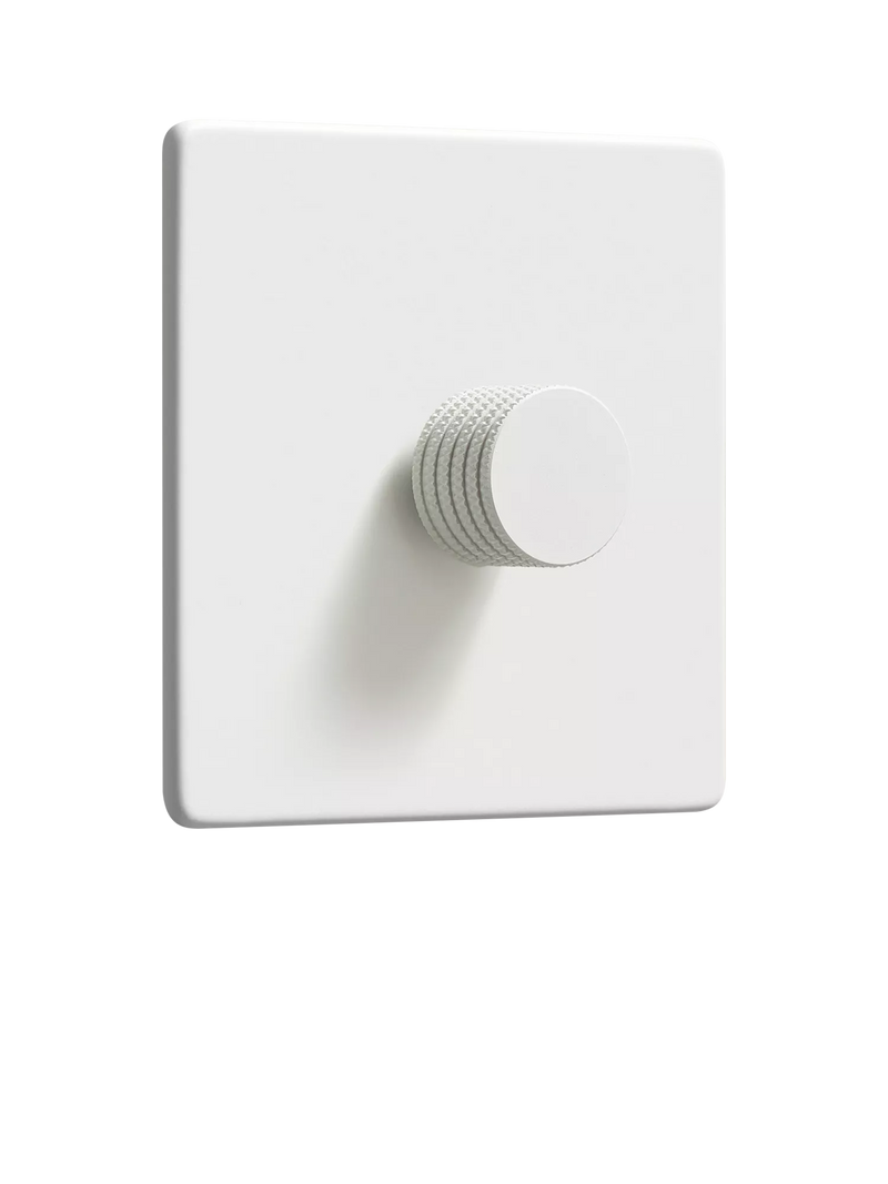 Dowsing & Reynolds Soft White Single Dimmer Switch, White Knob
