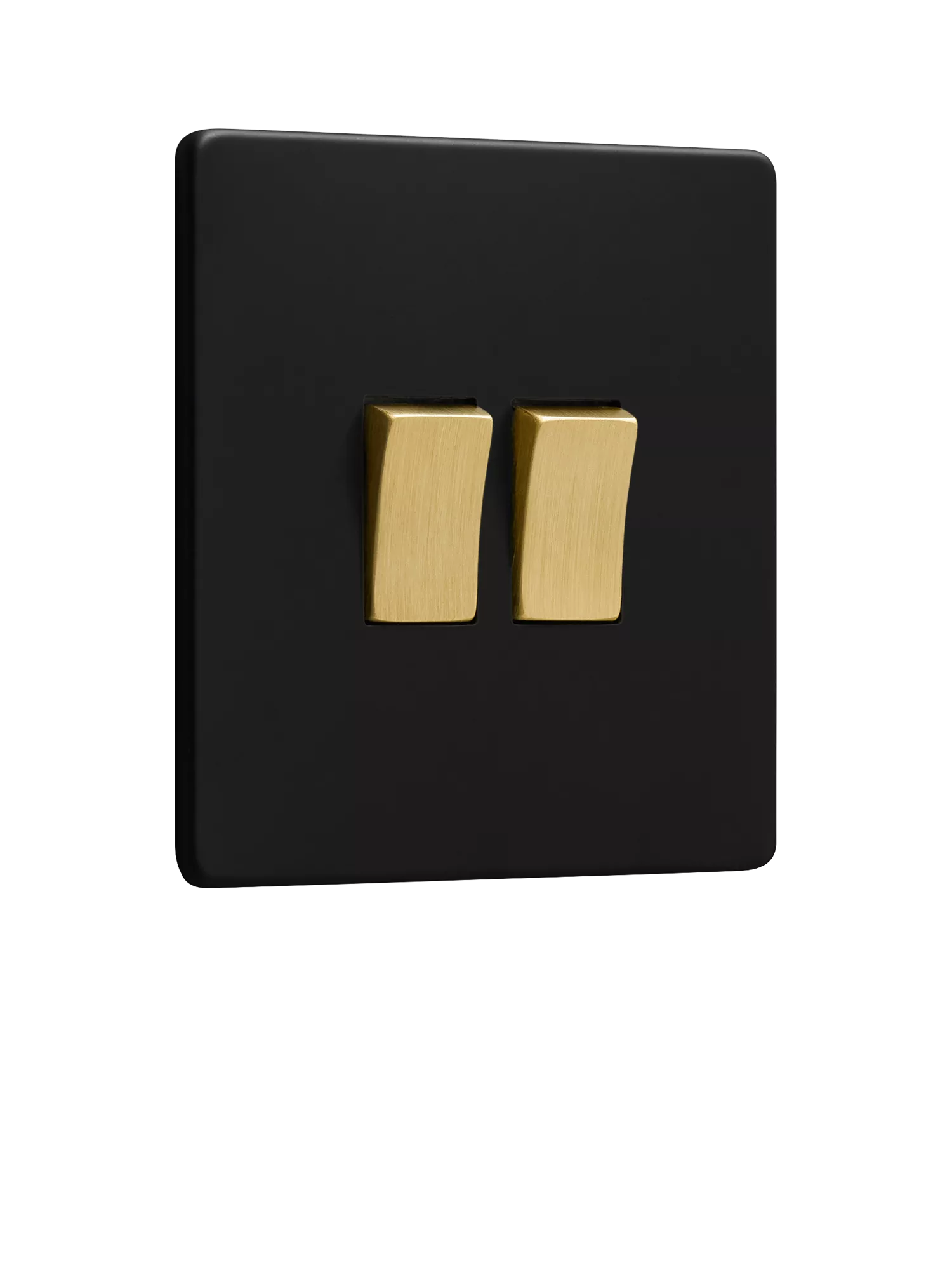 Dowsing & Reynolds Matt Black Double Rocker Light Switch