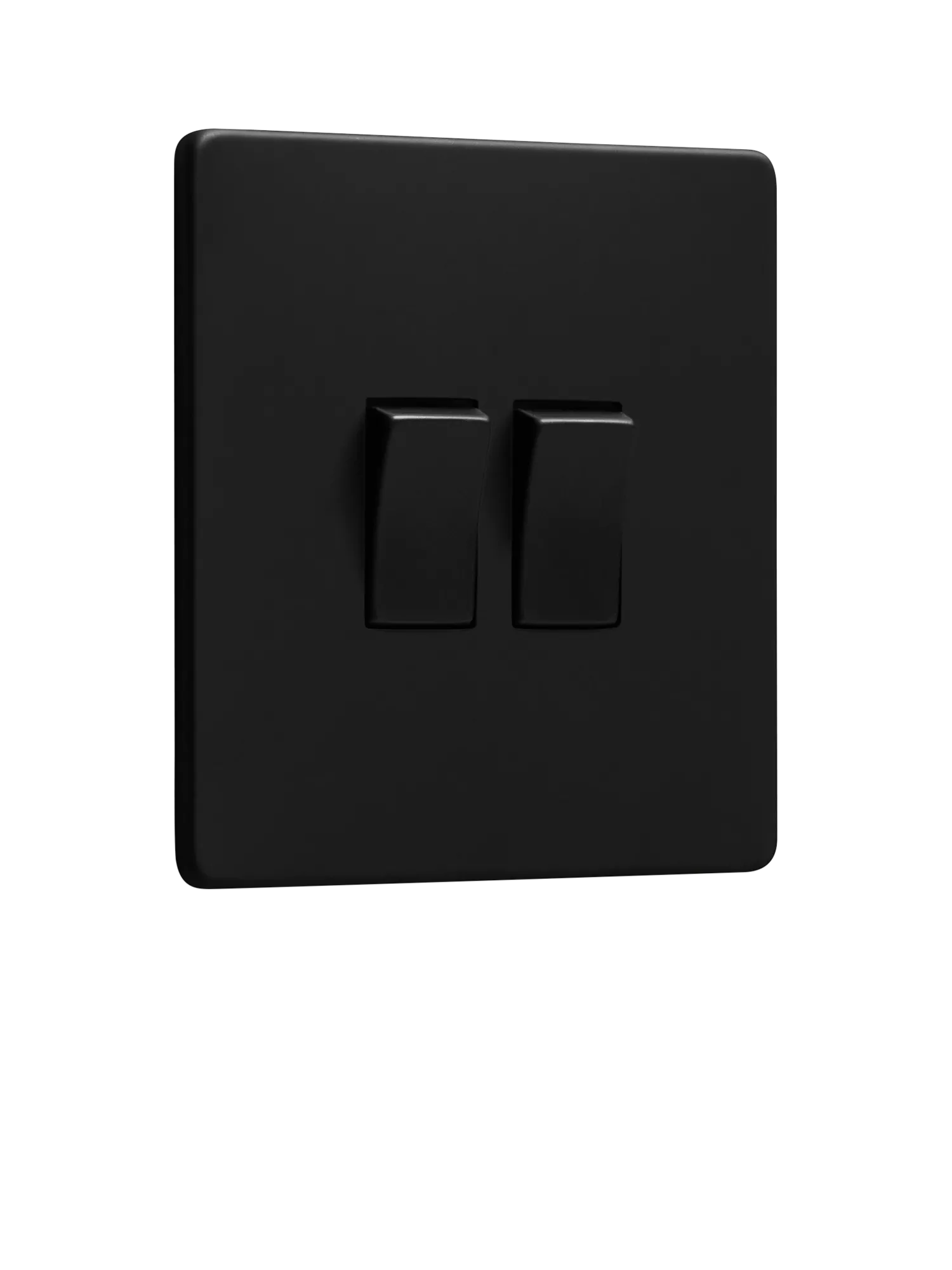 Dowsing & Reynolds matt black double rocker switch, UK version
