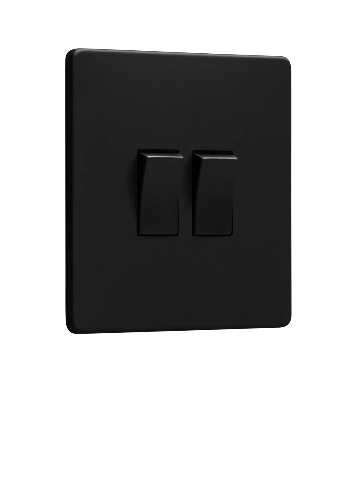 Dowsing & Reynolds matt black double rocker switch, UK version