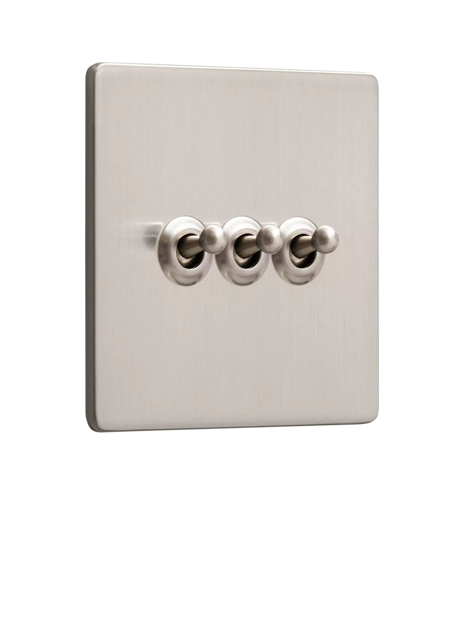 Dowsing & Reynolds Silver Triple Toggle Light Switch