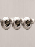 Dowsing & Reynolds silver triple toggle light switch, imported from the UK
