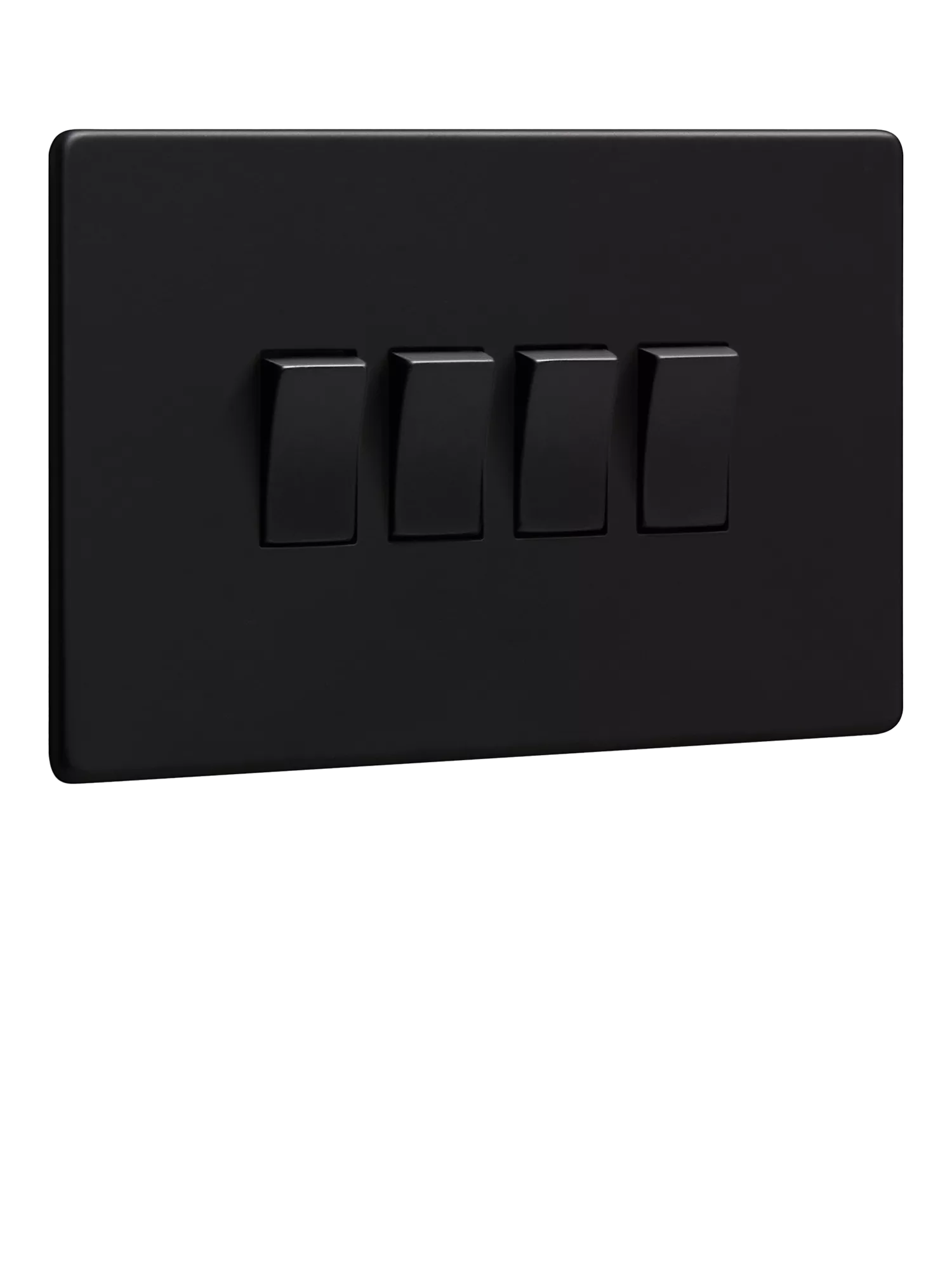 Dowsing & Reynolds quadruple rocker switch matt black, imported from the UK