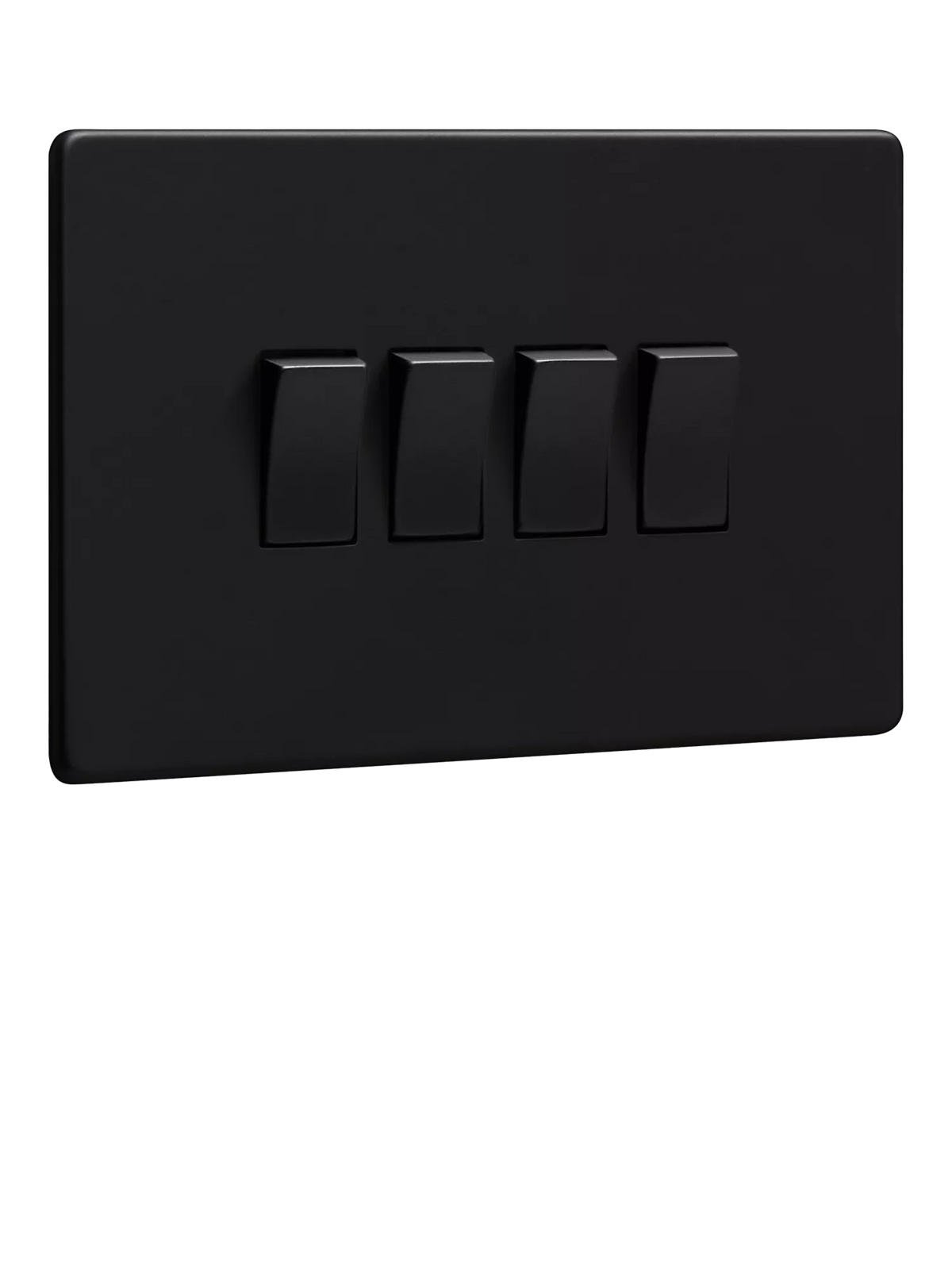 Dowsing & Reynolds quadruple rocker switch matt black, imported from the UK