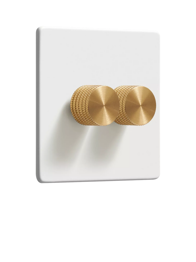 Dowsing & Reynolds soft white double dimmer switch (British brand)