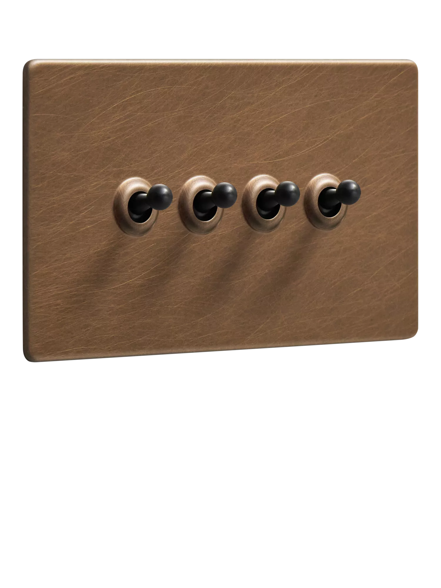 Dowsing & Reynolds Antique Brass Quadruple Toggle Switch