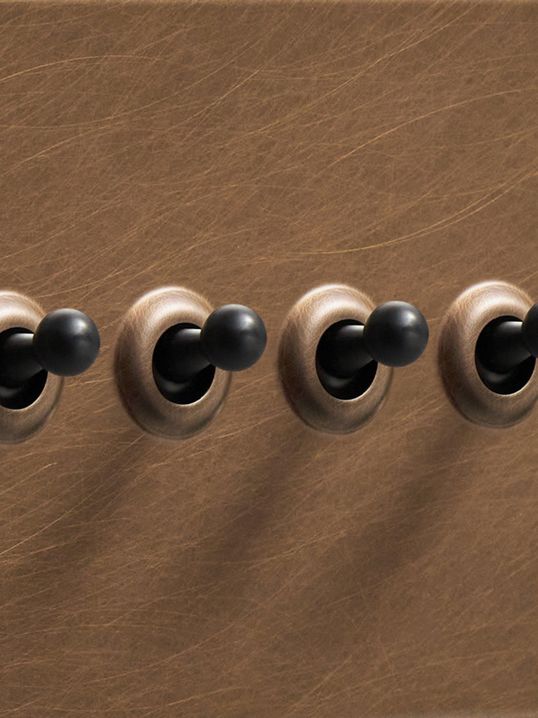 Dowsing & Reynolds antique brass quadruple toggle switch (British brand)