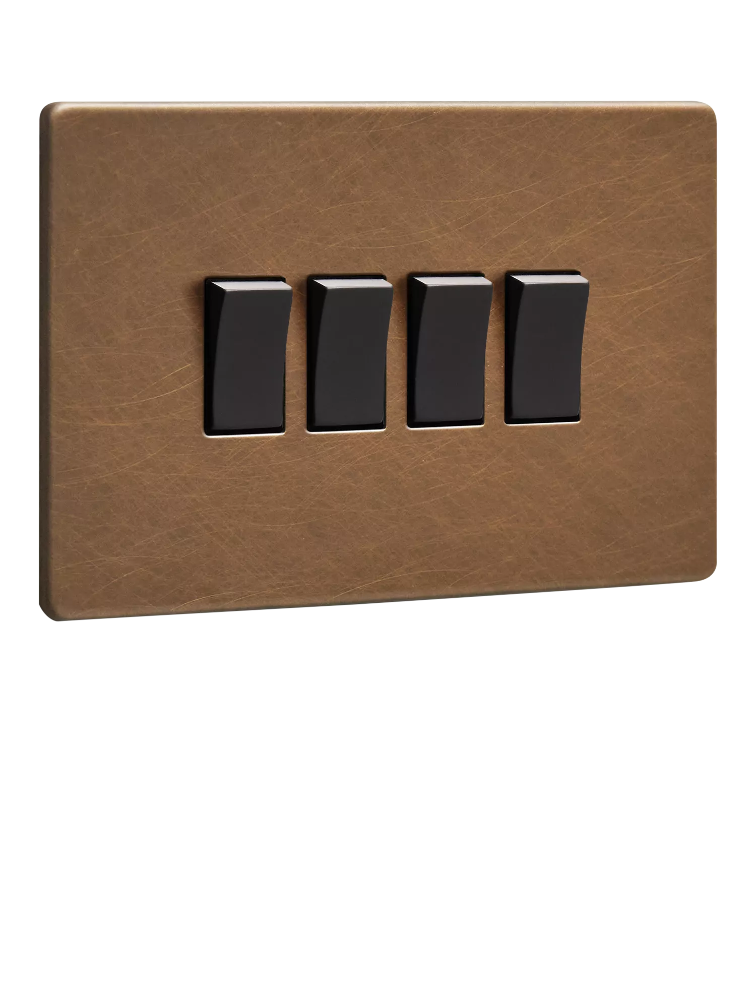 Dowsing & Reynolds Antique Brass Quadruple Rocker Light Switch