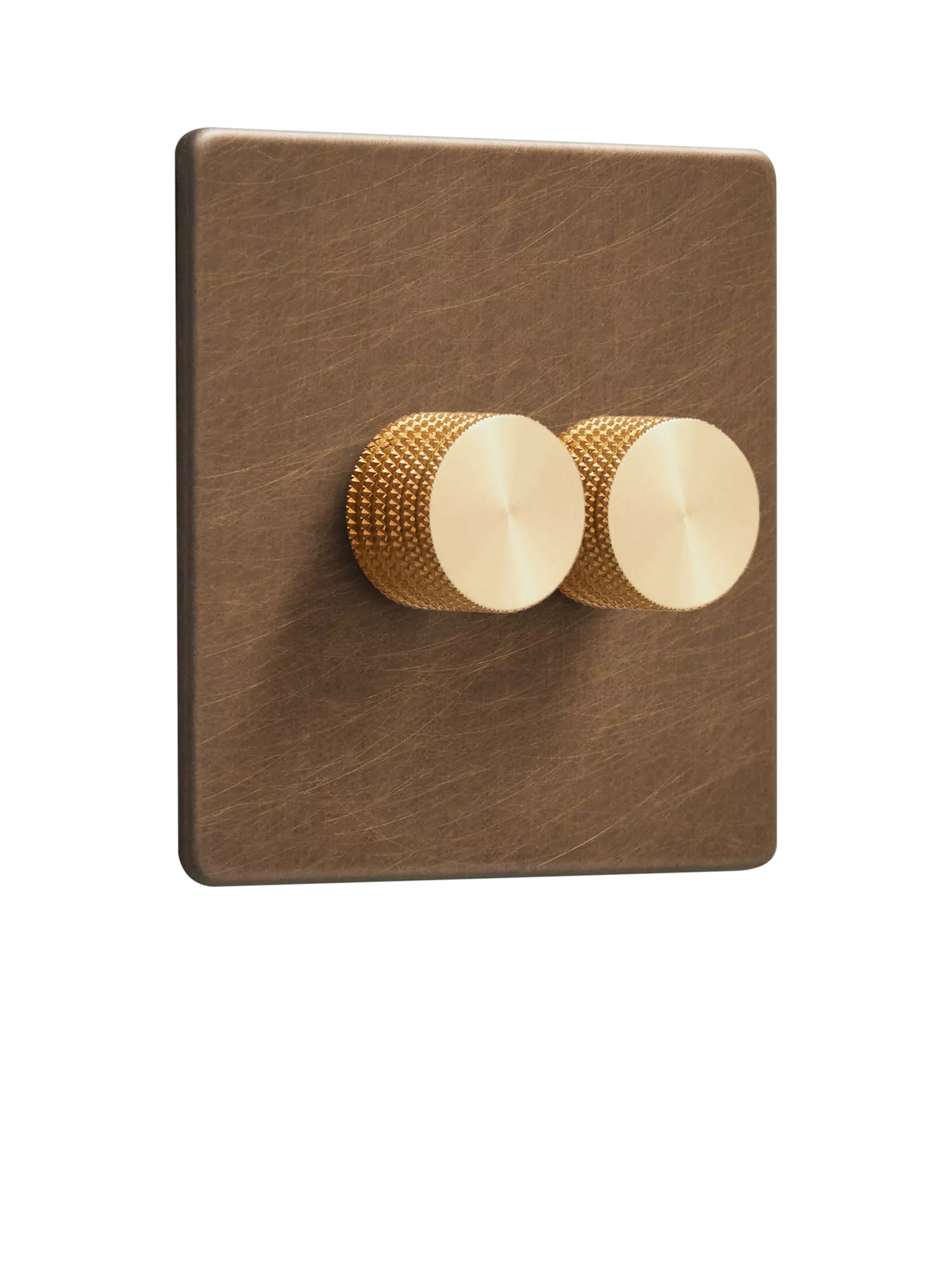 Dowsing & Reynolds antique brass double dimmer switch - British product