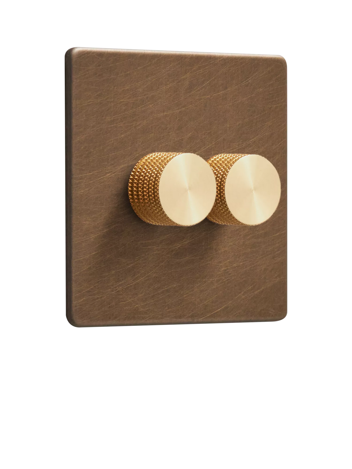 Dowsing & Reynolds antique brass double dimmer switch - British product