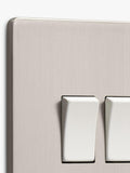 Dowsing & Reynolds double rocker switch soft silver, imported from the UK