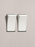 Dowsing & Reynolds double rocker switch soft silver, imported from the UK