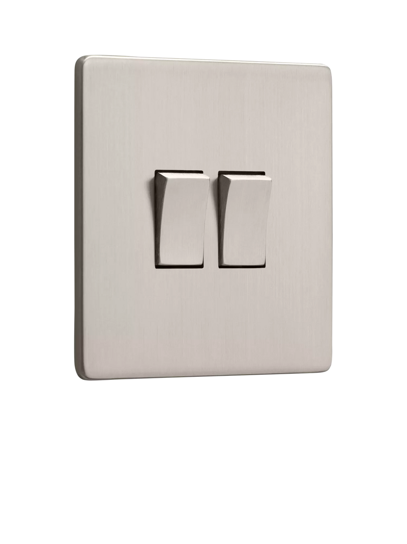 Dowsing & Reynolds Soft Silver Double Rocker Switch