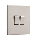 Dowsing & Reynolds Soft Silver Double Rocker Switch