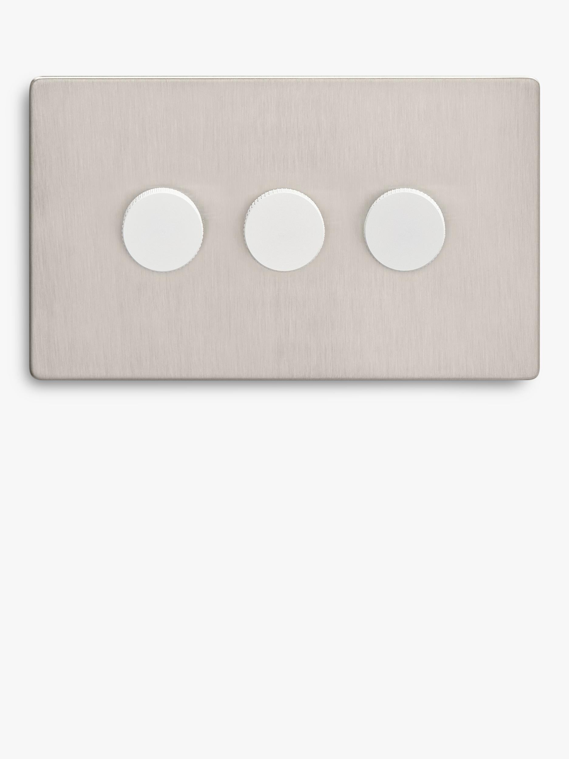 Dowsing & Reynolds soft silver triple dimmer switch, UK version