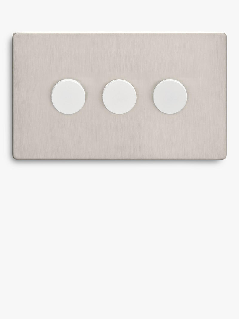 Dowsing & Reynolds soft silver triple dimmer switch, UK version