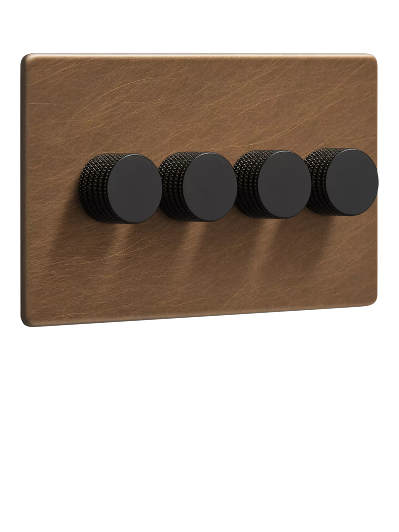 Dowsing & Reynolds Antique Brass Quadruple Dimmer Switch