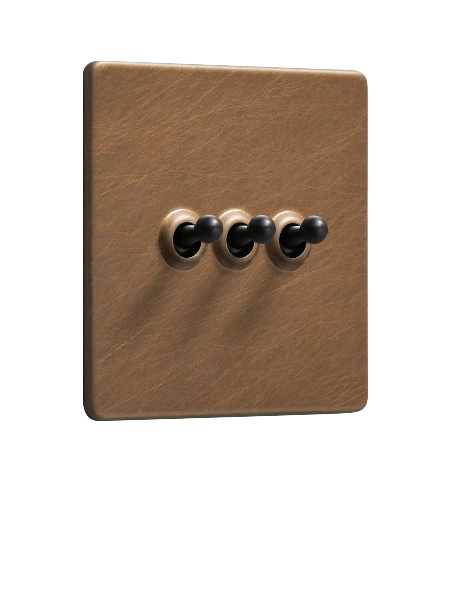 Dowsing & Reynolds Antique Brass Triple Toggle Switch