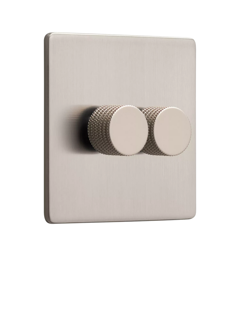 Dowsing & Reynolds Soft Silver Double Dimmer Switch